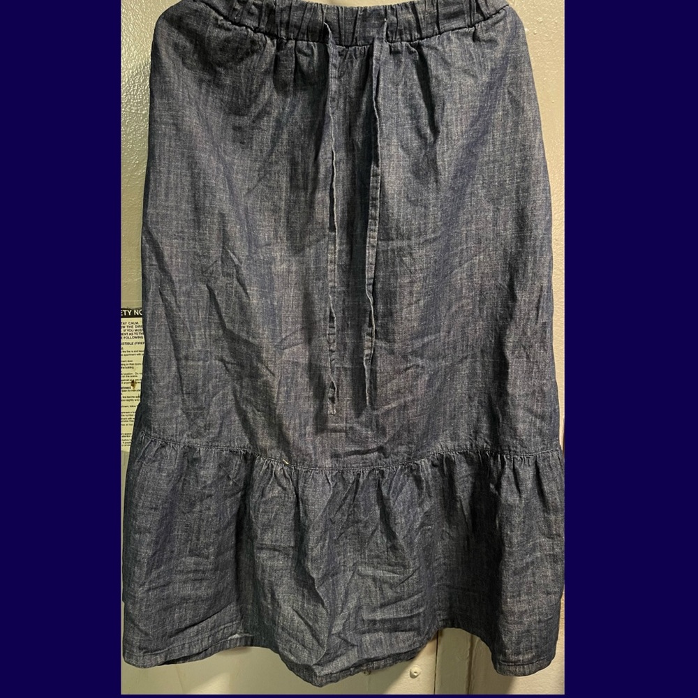 Denim flare skirt